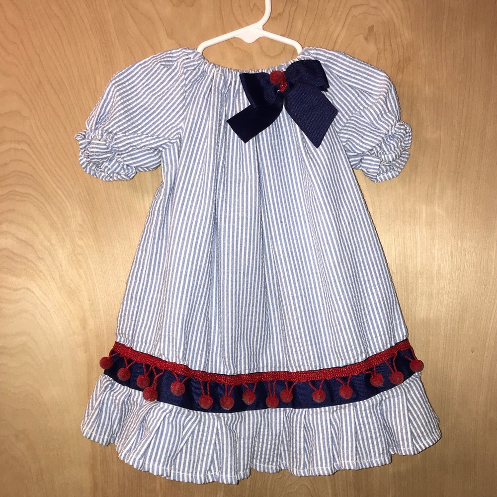 Red, White, & Blue Dress Striped Dress Sz 18 mo